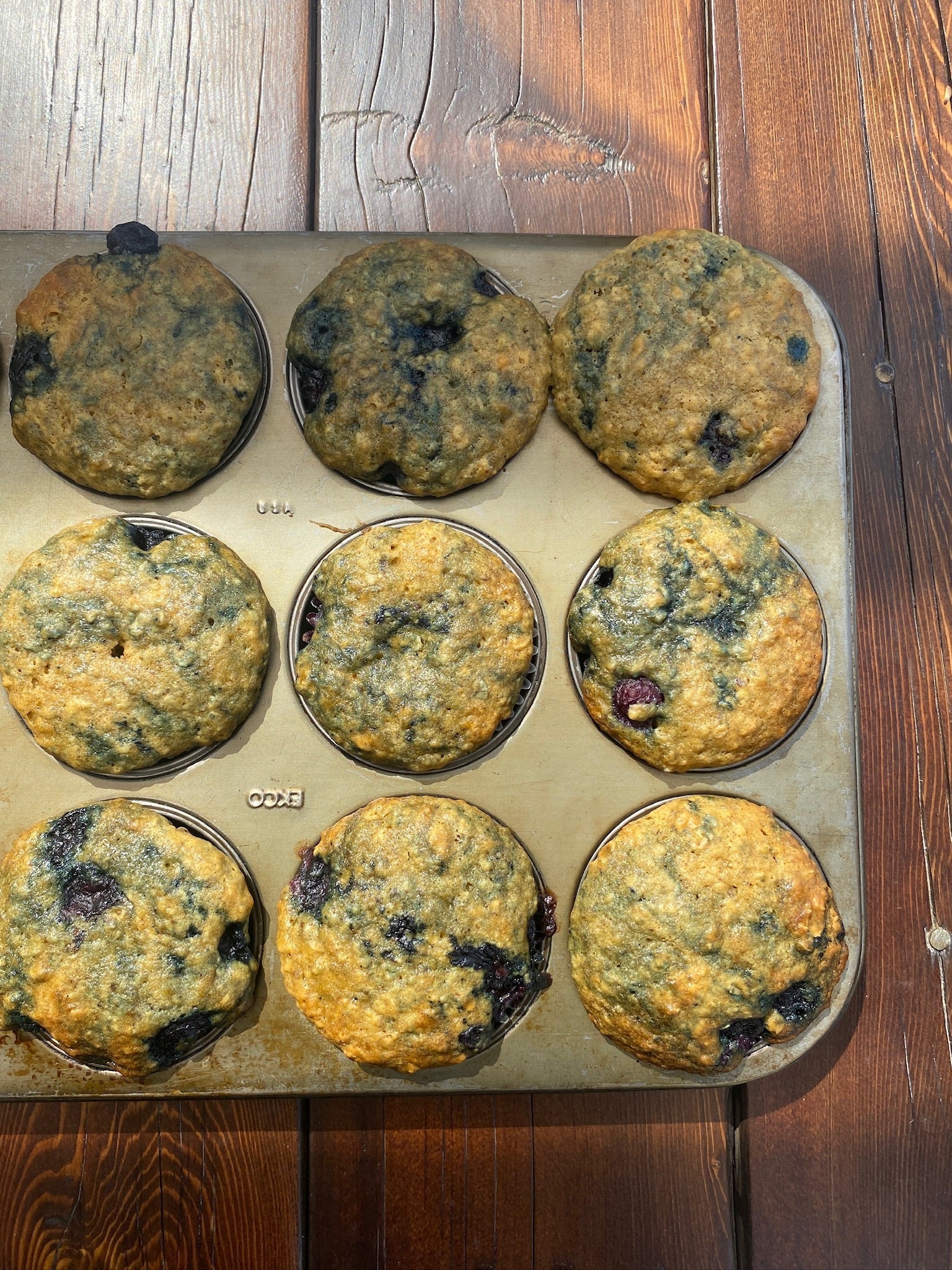 Blueberry Oatmeal Flax Seed Muffins