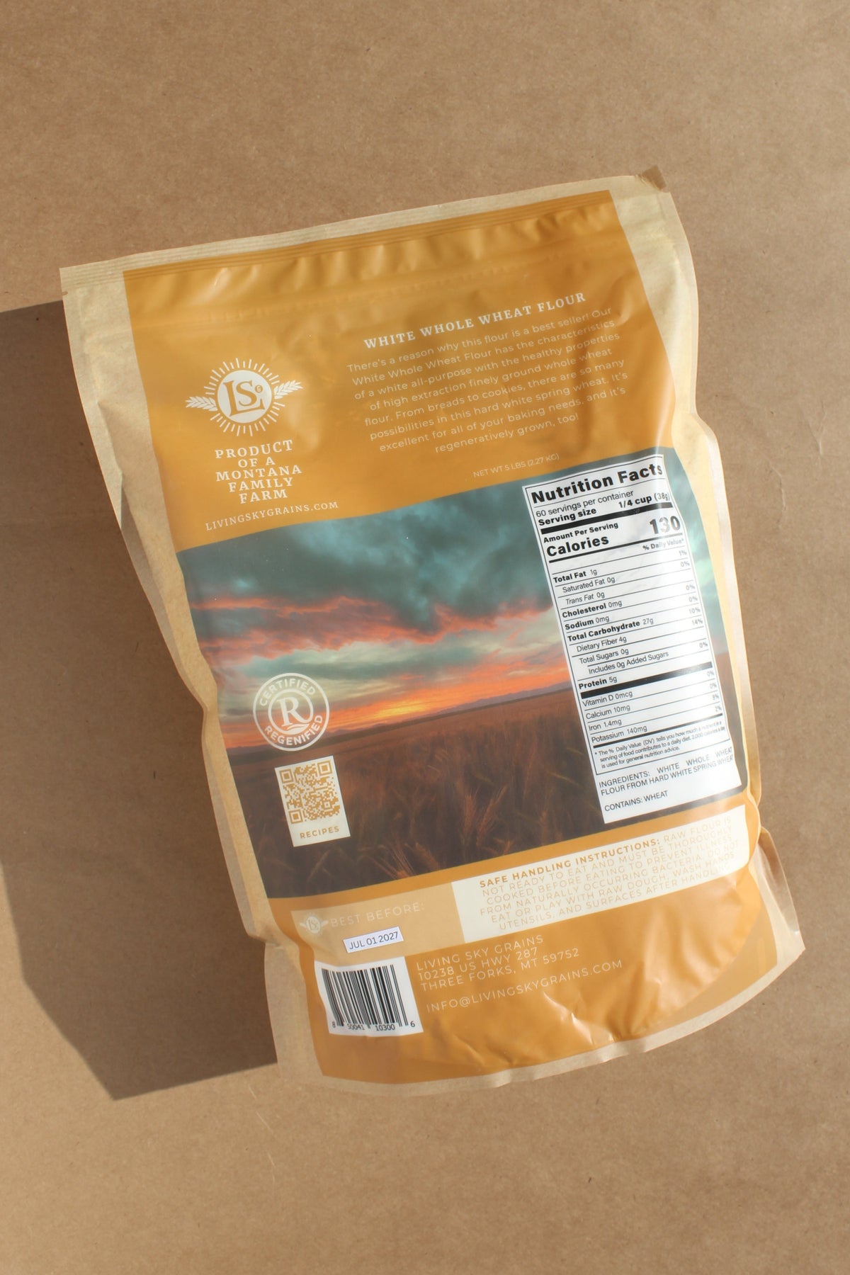 Regenerative White Whole Wheat Flour