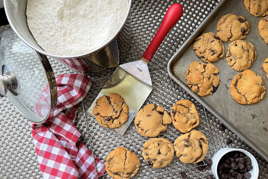 cooking flour and fresh baked cookies